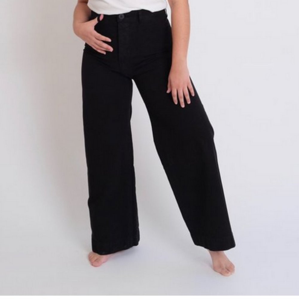 Jesse Kamm Wide Leg Sailor Pants Black